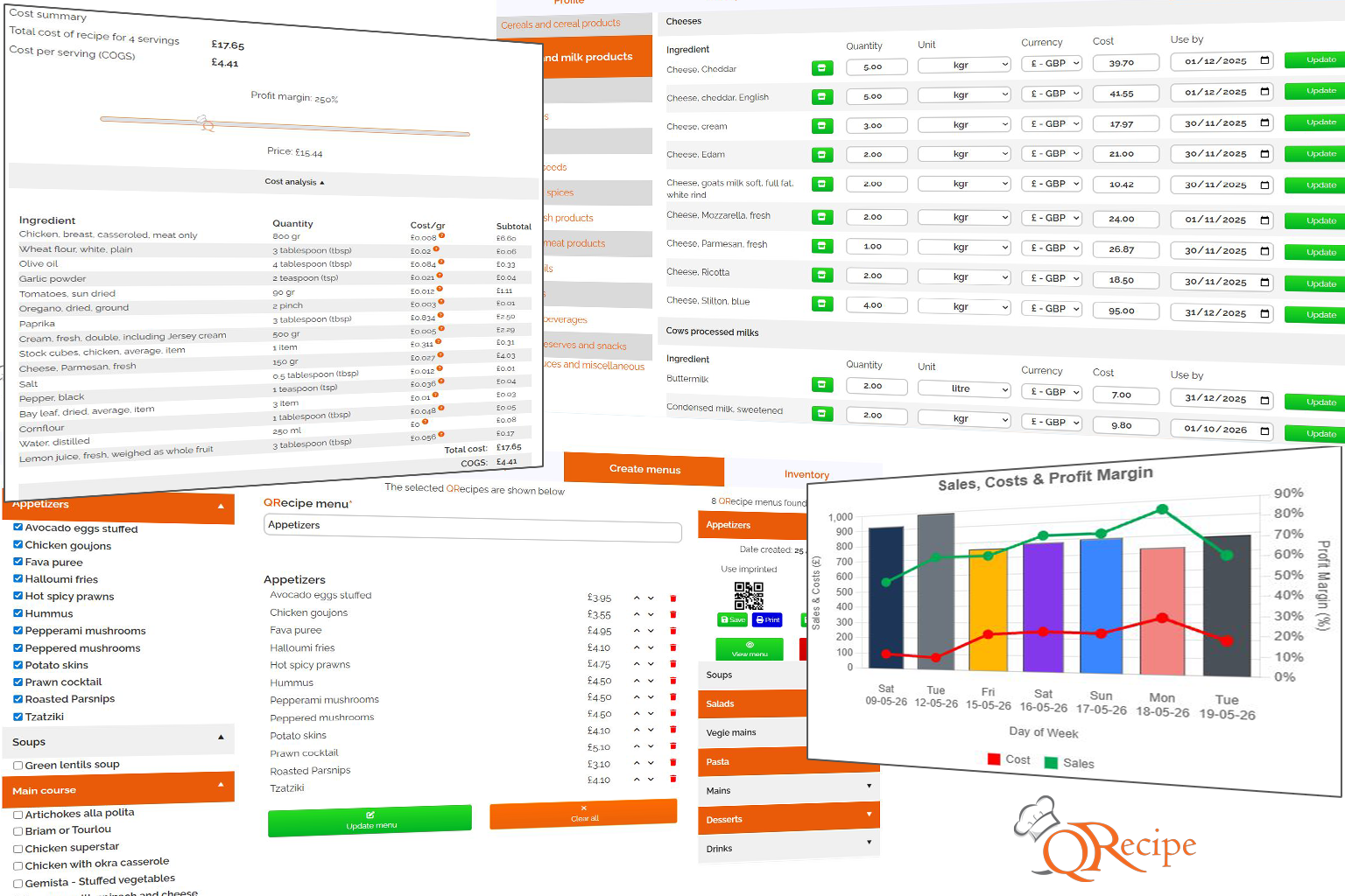 QRecipe create meals and costing